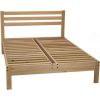 CA size Solid Wood Platform Bed Frame with Slatted Headboard - Made in USA