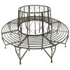 Roundabout Circular Outdoor Garden Tree Bench in Heavy Duty Grey Steel
