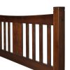 Queen size Solid Pine Wood Platform Bed Frame with Headboard in Cherry