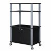 Modern 3-Shelf Kitchen Bakerâ€šÃ„Ã¶âˆšÃ‘âˆšÂ¥s Rack Cart on Wheels in Black Wood Finish