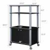 Modern 3-Shelf Kitchen Bakerâ€šÃ„Ã¶âˆšÃ‘âˆšÂ¥s Rack Cart on Wheels in Black Wood Finish