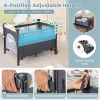 Grey Foldable Baby/Toddler Playpen Bassinet Bed Crib Music Box