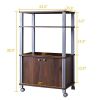 Modern 3-Shelf Kitchen Bakerâ€šÃ„Ã¶âˆšÃ‘âˆšÂ¥s Rack Cart on Wheels in Brown Wood Finish
