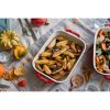 2 Piece Ceramic Stoneware Baking Dish Set in Cherry Red / Ivory