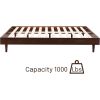 King size Mid-Century Modern Platform Bed Frame in Dark Brown Wood Finish