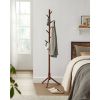 Sturdy Solid Wood Coat Rack in Dark Walnut Finish with 8 Hooks