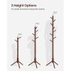 Sturdy Solid Wood Coat Rack in Dark Walnut Finish with 8 Hooks