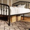 Full Size Vintage Farmhouse Spindle Black Metal Platform Bed
