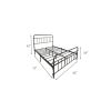 Full size Farmhouse Black Metal Bed Frame with Rounded Headboard Footboard