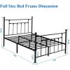 Full size Vintage Style Black Metal Platform Bed Frame with Headboard Footboard