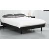 Full size Mid-Century Modern Platform Bed Frame in Black Wood Finish