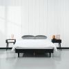 Full size Mid-Century Modern Platform Bed Frame in Black Wood Finish