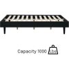 Full size Mid-Century Modern Platform Bed Frame in Black Wood Finish