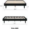 Full size Mid-Century Modern Platform Bed Frame in Black Wood Finish