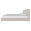 Full size Off-White Ivory Cream Upholstered Platform Bed Frame with Headboard