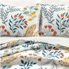 Full/Queen Botanical Bohemian Floral Lightweight 3 Piece Quilt Set