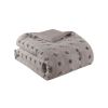 King/Cal King 3-Piece Grey Microfiber Comforter Set with Decorative Pompoms