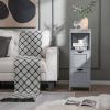 Modern Farmhouse 2-Drawer Bathroom Floor Cabinet with Shelf in Grey Wood Finish