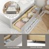 Full Size Grey Platform Bed Frame with 2 Storage Drawers