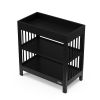 Modern Changing Table in Black Wood Finish with Safety Rail and Changing Pad