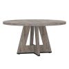 Modern Kitchen 4-Person Circular Dining Table in Grey Wood Finish