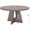 Modern Kitchen 4-Person Circular Dining Table in Grey Wood Finish