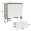 Modern Grey/White Wood 2 Drawer Filing Cabinet Printer Stand