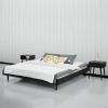 King size Mid-Century Modern Platform Bed Frame in Black Wood Finish
