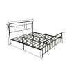 King size Black Metal Platform Bed Frame with Rounded Headboard Footboard