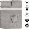 King size Ash Grey Damask Embroidered 4 Piece Oversized Bedspread Set