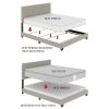 King size Black Metal Canopy Bed with Upholstered Button-Tufted Headboard