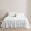 King Size 4 Piece 100-Percent Cotton Sheet Set in White with Lace Trim