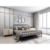 King Black Metal Platform Bed Frame with Rounded Corners Headboard Footboard