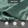 King size Lightweight 100-Percent Cotton Reversible Knit Blanket in Green