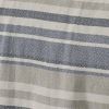 King size Navy Blue Tan Cream Chevron Stripe Lightweight Cotton Blanket