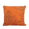 King size Orange Nectarine Damask Embroidered 4 Piece Oversized Bedspread Set