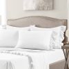 Queen size 6-Piece White Microfiber Sheet Set with Ruffled Edges