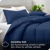 King/Cal King size Super Soft Down Alternative Comforter Set in Navy Blue