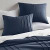 Full/Queen Microfiber Pleated Bohemian style Pre-Washed Comforter Set in Navy