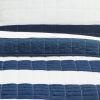Full/Queen Navy White Stripe 3 Piece Cotton Lightweight Quilt Set