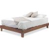 Twin size Solid Wood Heavy Duty Platform Bed Frame in Oak Finish - Made In USA