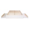 King Size 2 Drawer Storage White Wooden 4 Post Platform Bed  Frame