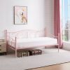Twin size Victorian Pink Metal Daybed Frame - 350 lbs. Weight Capacity