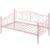 Twin size Victorian Pink Metal Daybed Frame - 350 lbs. Weight Capacity