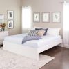 King Size White Wooden 4 Post Platform Bed Frame