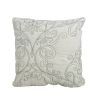 Queen size Antique White Damask Embroidered 4 Piece Oversized Bedspread Set