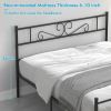 Queen Sturdy Metal Platform Bed Frame with Headboard Footboard in Black Finish
