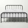 Queen Classic Black Metal Bed Frame with Rounded Corners Headboard and Footboard