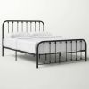 Queen Classic Black Metal Bed Frame with Rounded Corners Headboard and Footboard