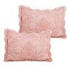 Queen size Dusty Pink Damask Embroidered 4 Piece Oversized Bedspread Set